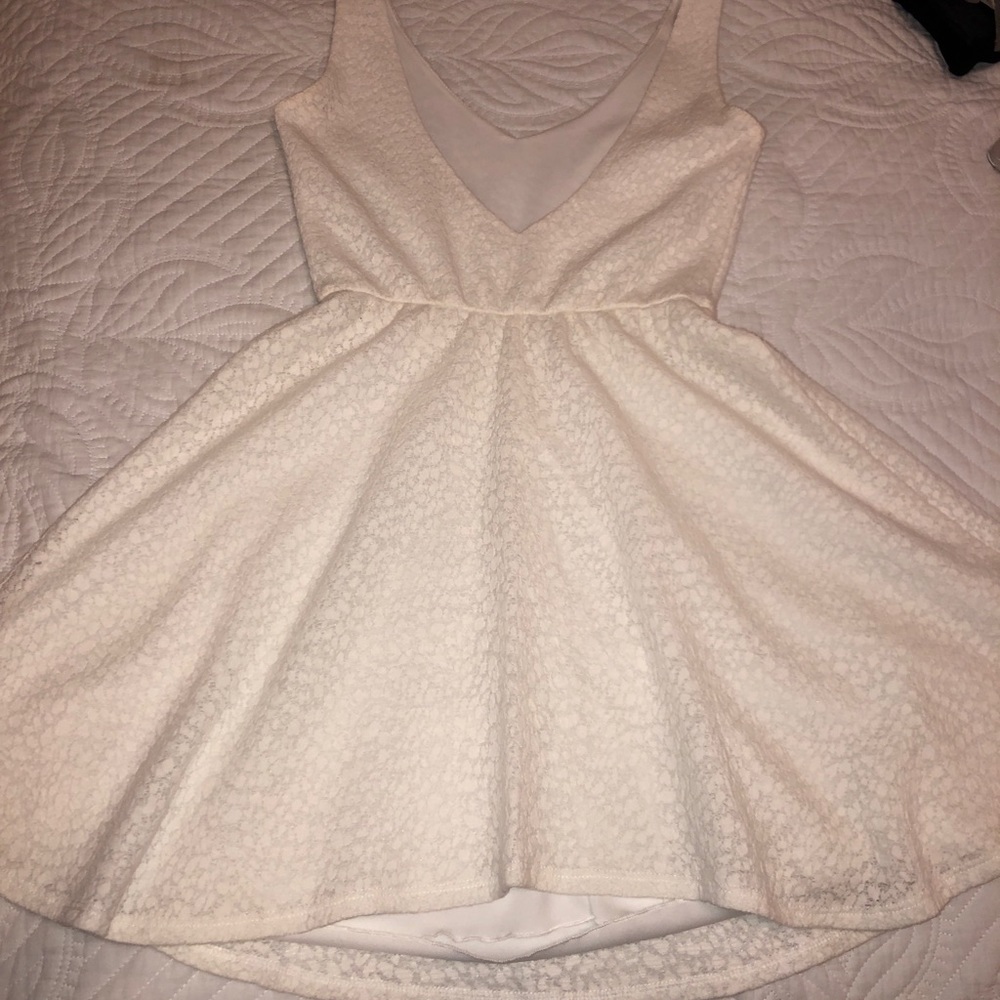 V-Neck White Dress